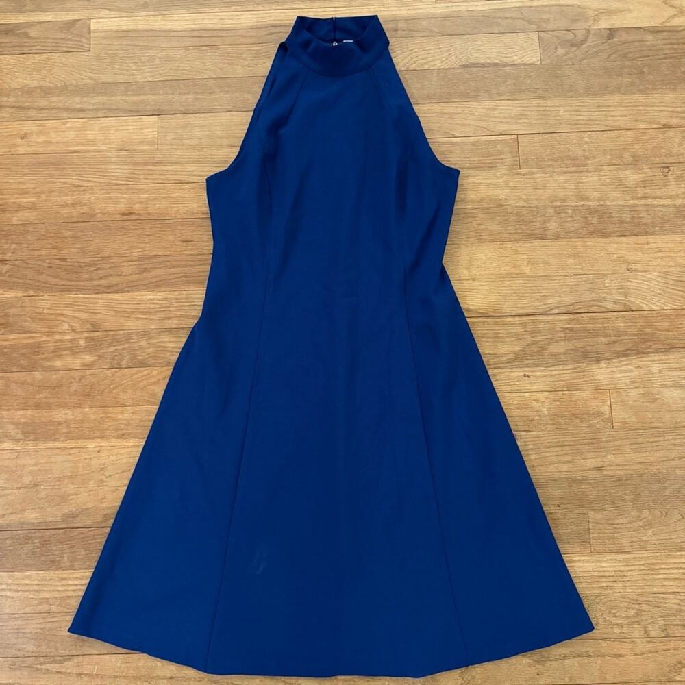 Lark & Ro blue Ponte halter style knee length a-line dress size 6
b64